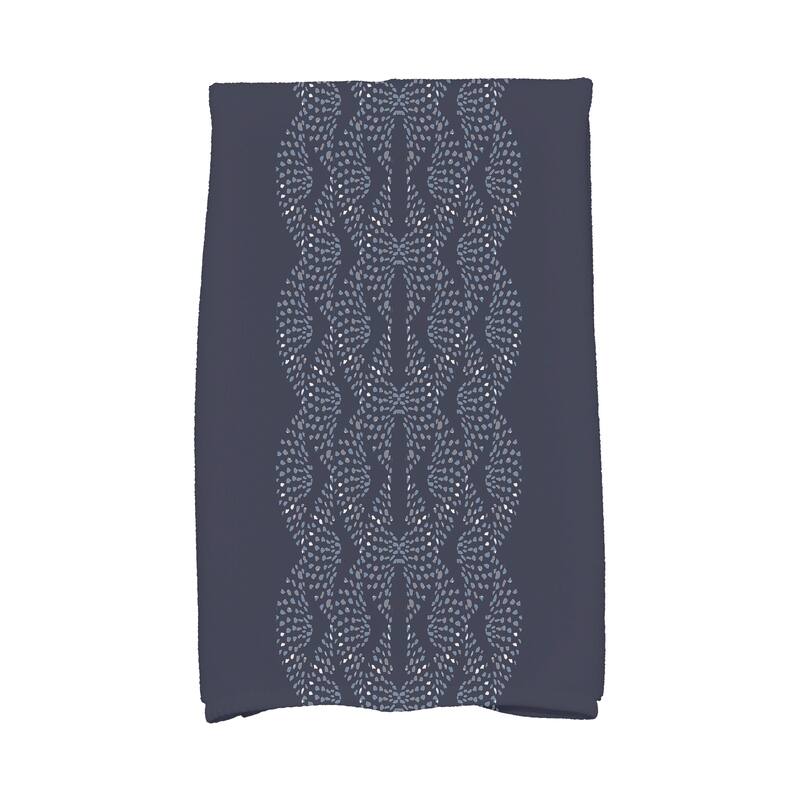 Dotted Focus 18 x 30 Inch Geometric Print Hand Towel - Navy