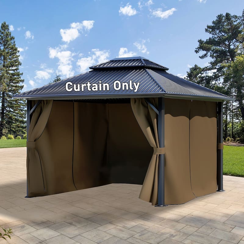 Aoodor Gazebo Curtain Replacement-Universal 4-Panel Sidewalls, Curtain Only