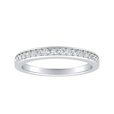 Auriya 14k Gold 1/5ctw Round Diamond Wedding Band