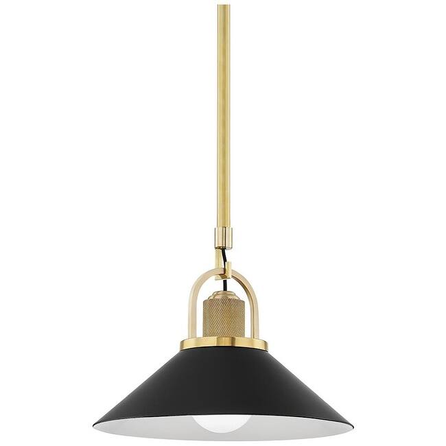 Hudson Valley Lighting Syosset 12" Wide Pendant - Aged Brass / Black