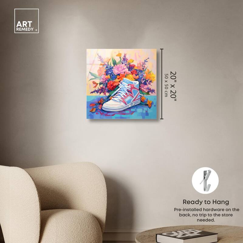 Colorful Sneaker Bouquet II Acrylic by Art Remedy, Ready to Hang