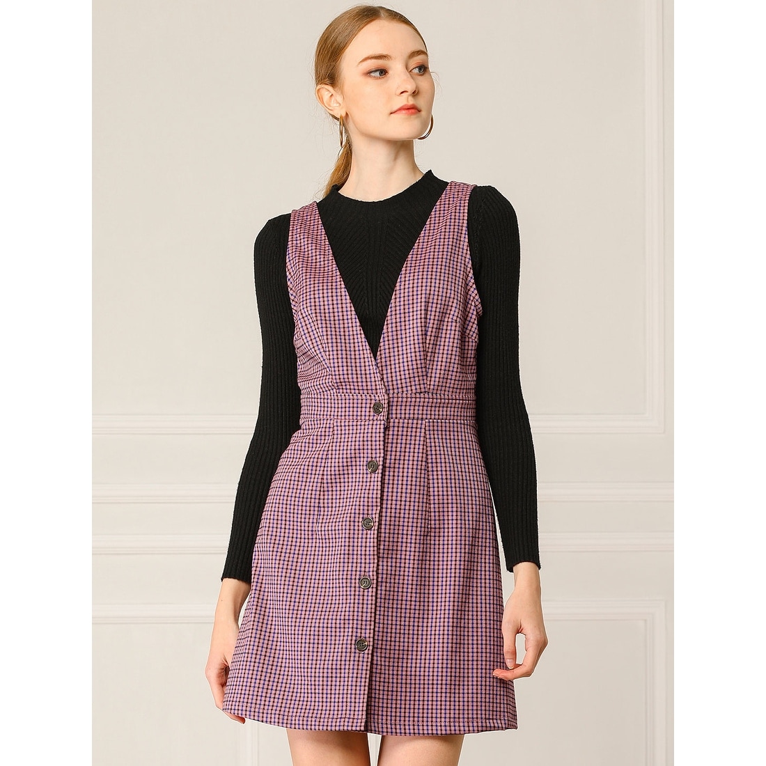 pinafore dress plaid