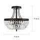 preview thumbnail 13 of 14, Jessica Crystal Basket 3-light Semi-Flush Mount Chandelier