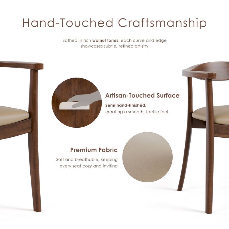 Furniture of America Abigail I Mid-Century Modern 5-Piece Rich Walnut Solid Wood Dining Set