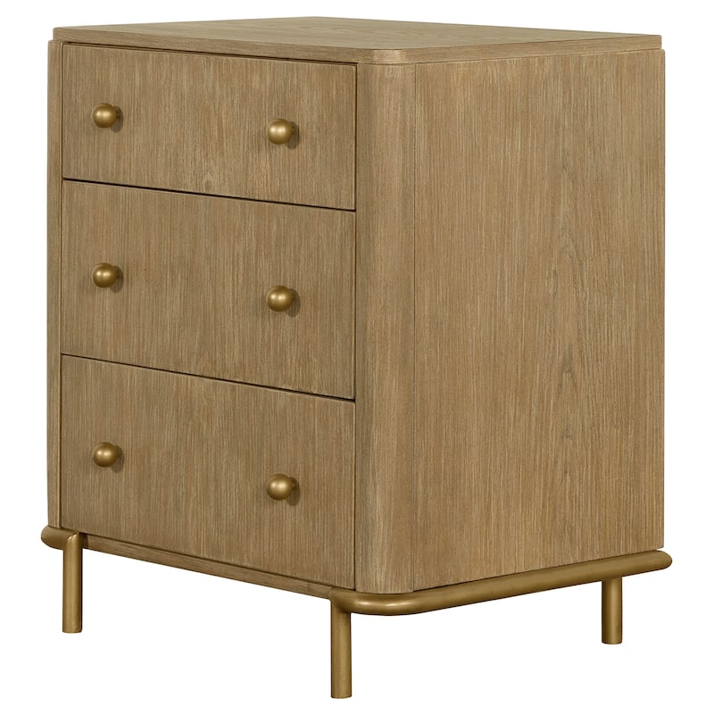 Arini Coastal 3-drawer Wood Bedroom Nightstand