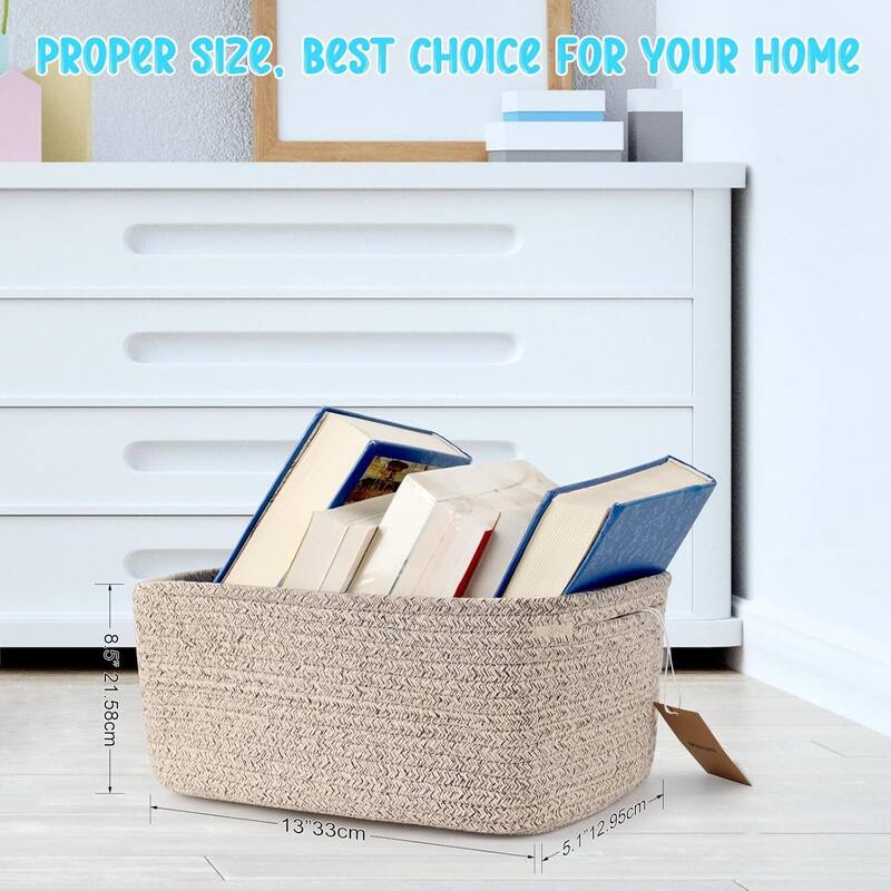 3-Pack Shelf Baskets for Organizing, Storage Baskets, Storage Organizer - 1.5"L x 0.5"W x 1"H