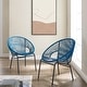 preview thumbnail 23 of 31, Corvus Sarcelles Woven Wicker Indoor/Outdoor Chairs (Set of 2)