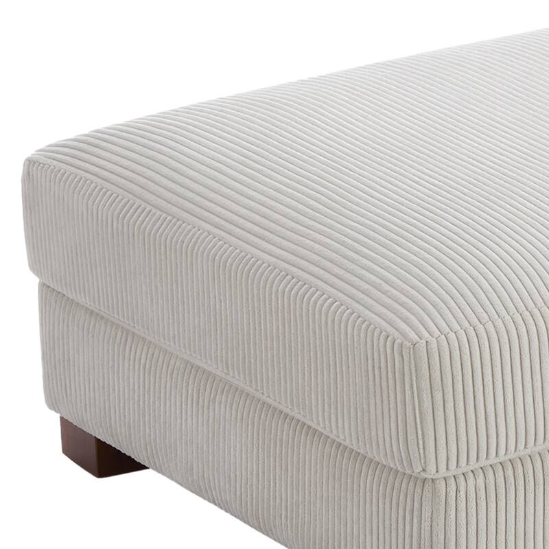 Rectangle Corduroy Ottoman for Living Room