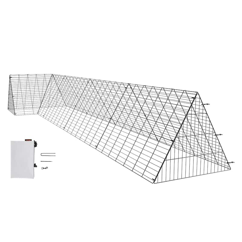 VEVOR Chicken Tunnels Portable Chicken Tunnels for Outside with Corner Frames, Suitable for Chickens, Ducks, Rabbits - 157.5 x 39.4 x 24.2 inch