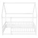 preview thumbnail 127 of 127, Wood Toddler House Bed with Roof Frame and Safety Guardrails Montessori Floor Bed without Slats No Door Houseshaped Platform Bed