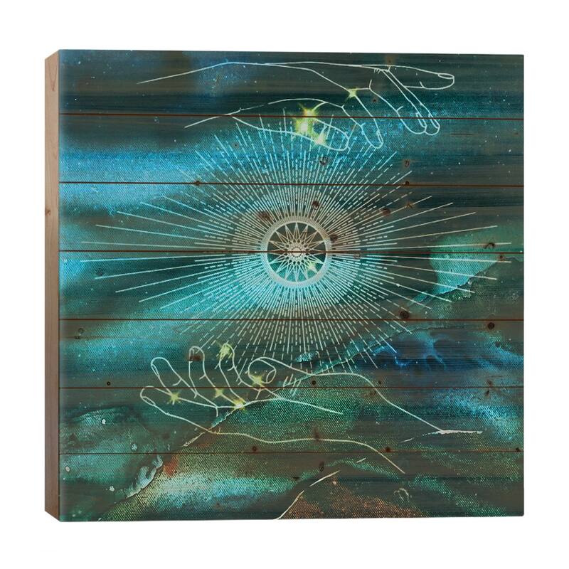 Universe Print On Wood by Karli Perold - Multi-Color - 26x26x1.5
