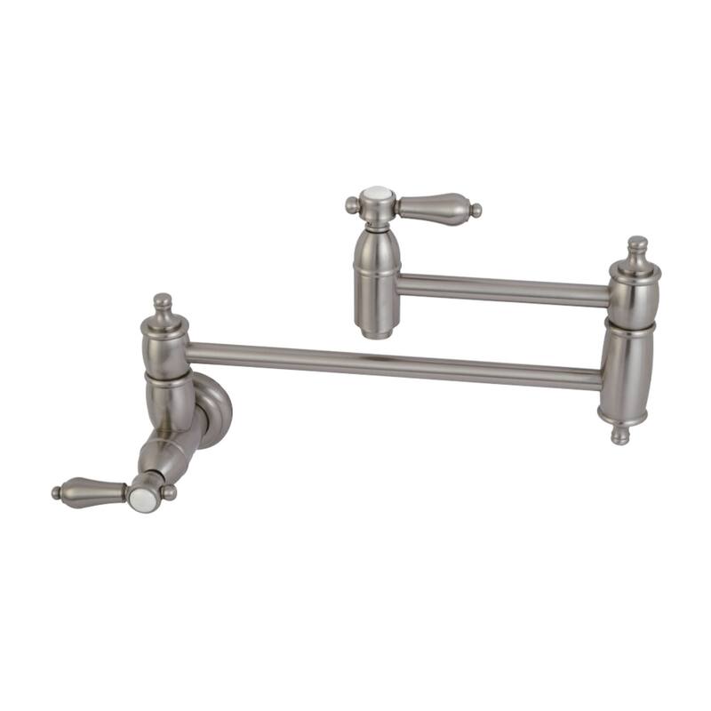 Kingston Brass Heirloom Wall Mounted Pot Filler Faucet - Brushed Nickel