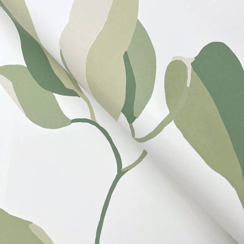 York Wallcoverings Brushwork Branches Leaf Green Wallpaper