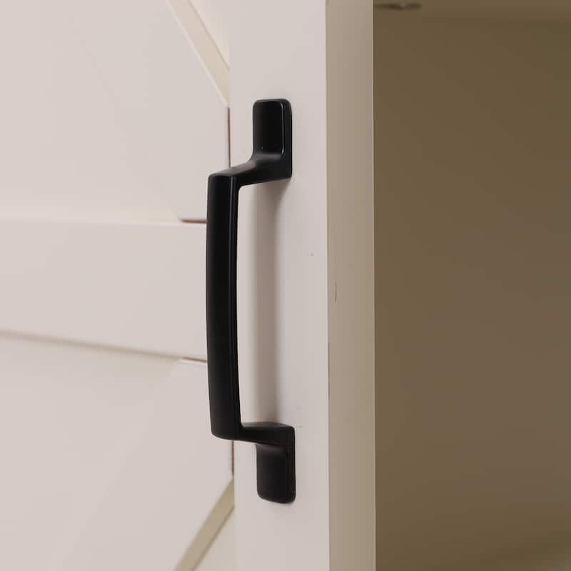 Farmhouse Floor Bathroom Storage Cabinet with Sliding Barn Door