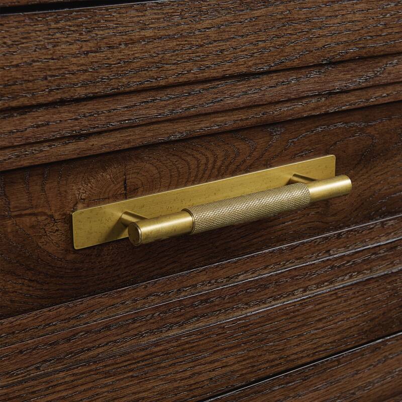 Marlow 5-Drawer Solid Red Oak Gentleman's Chest, Sable
