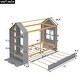 preview thumbnail 5 of 6, Grey Twin Size House Platform Bed with Storage Shelves and Twin Size Trundle