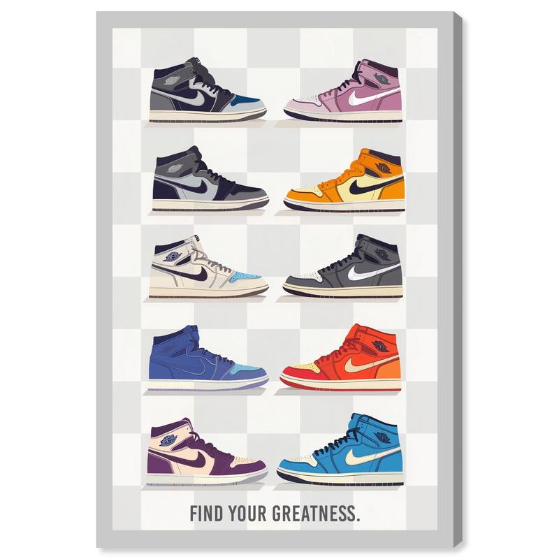 Find Your Greatness Sneakers Canvas by Art Remedy, Gallery Wrapped - 20" x 30"