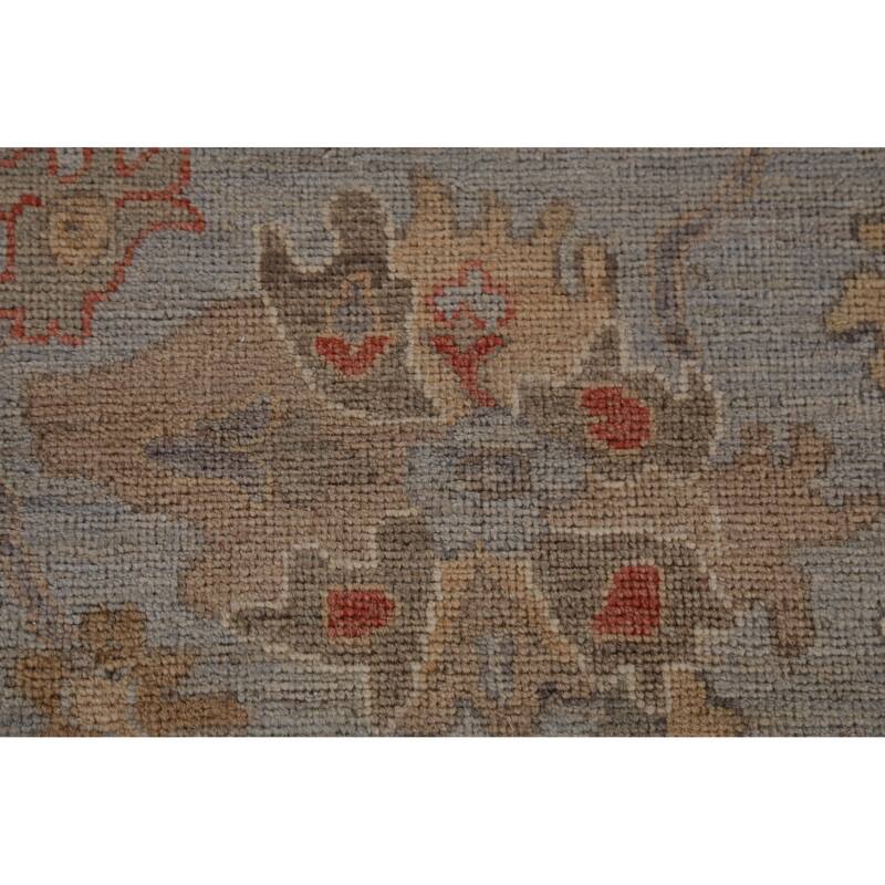 Hand Knotted Oriental 100% Wool Carpet Transitional All-Over Greys & Charcoal Oushak Area Rug - 9' 9'' X 7' 10''