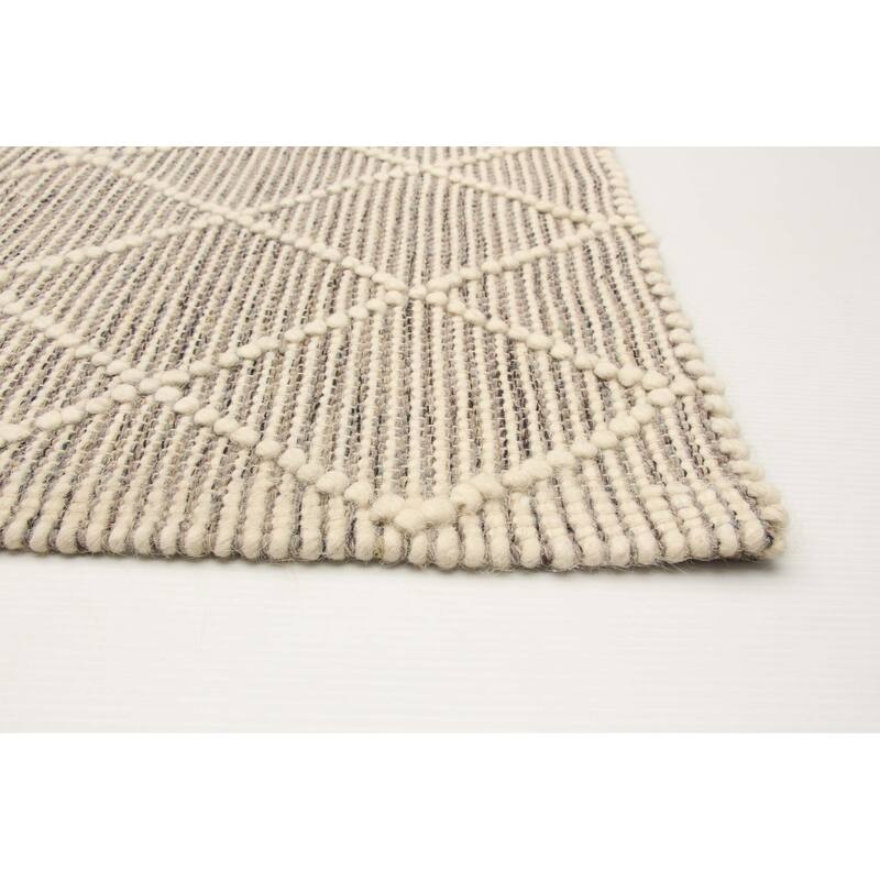 ECARPETGALLERY Braid weave Sienna Grey Wool Rug - 5'3 x 7'3