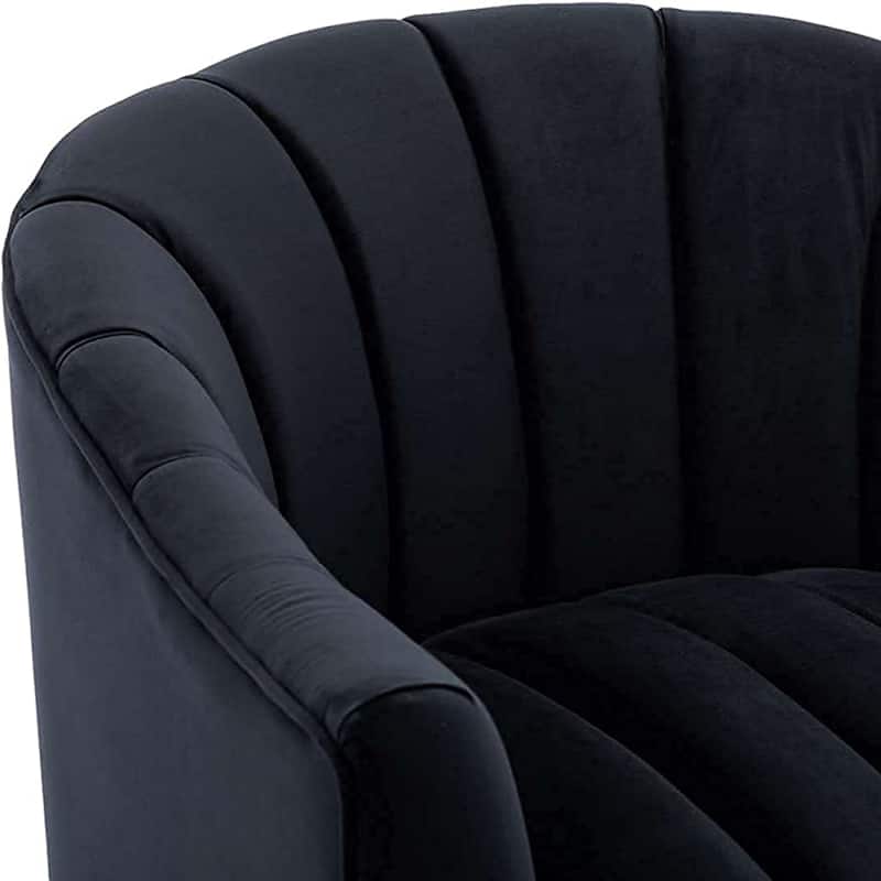 SEYNAR Modern Glam Velvet Accent Vanity Chair with Golden Metal Legs for Living Room