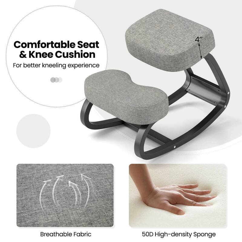 Costway Rocking Kneeling Chair Ergonomic Posture Correcting Back Pain - See Details