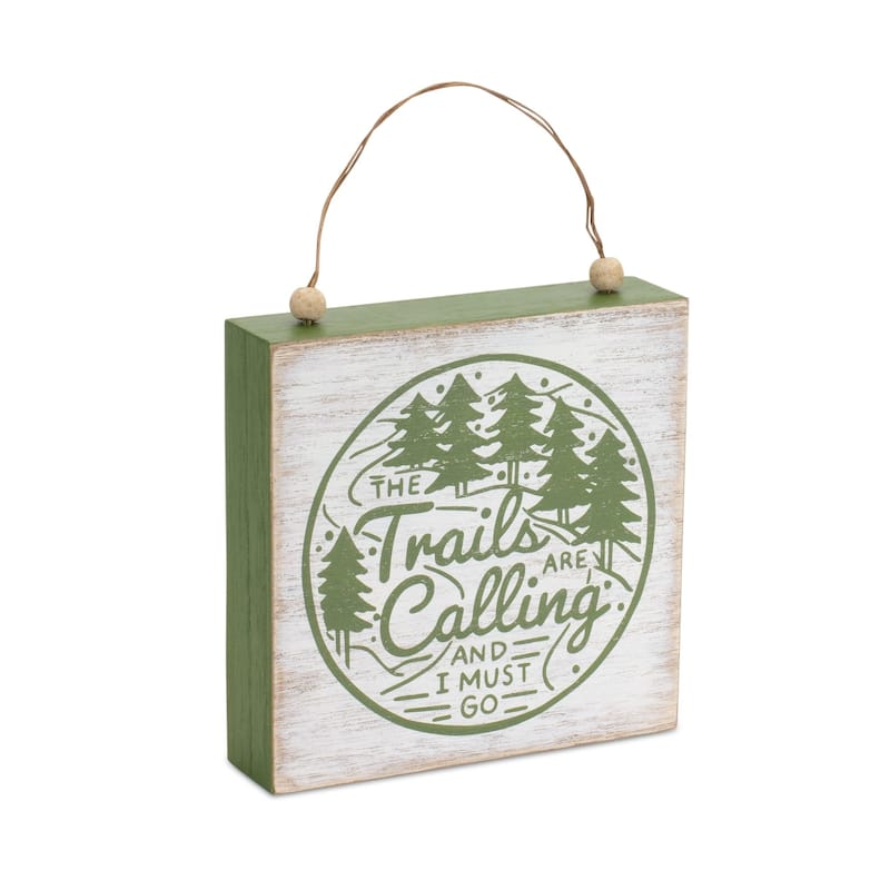Set of 4 Cabin and Trails Christmas Ornaments Sign 9"