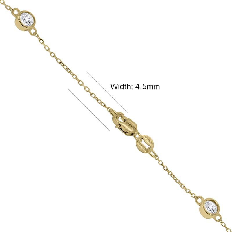 Marquee 1 1/2 Carat TW Bezel Set Diamond Station Necklace in 14K Yellow Gold