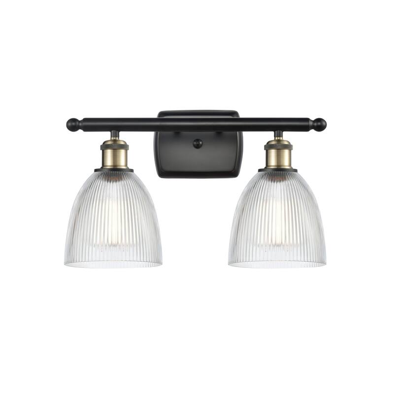 Innovations Lighting Castile 2 Light 16" Wide Bathroom Vanity Light - Black Antique Brass / Clear