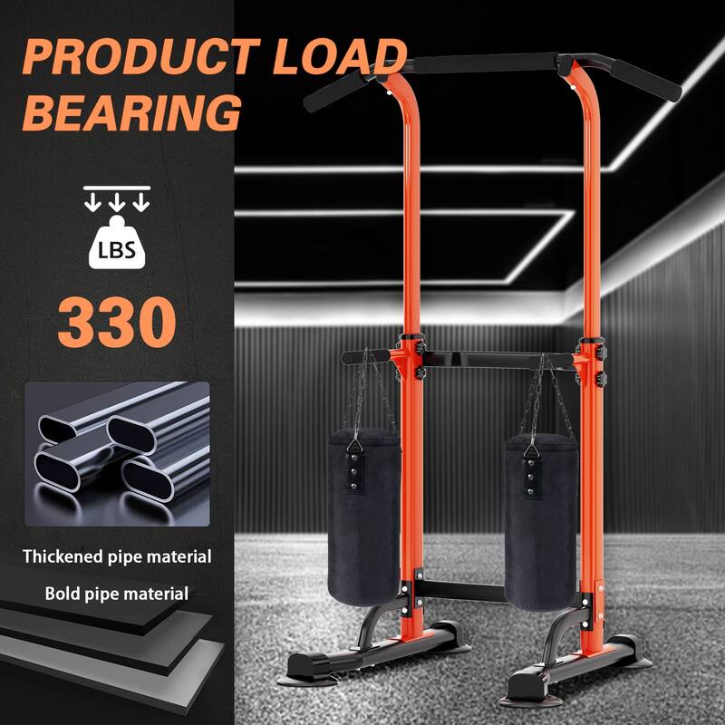 Adjustable Height Power Tower Pull Up Bar Station Home Gym Workout Equipment