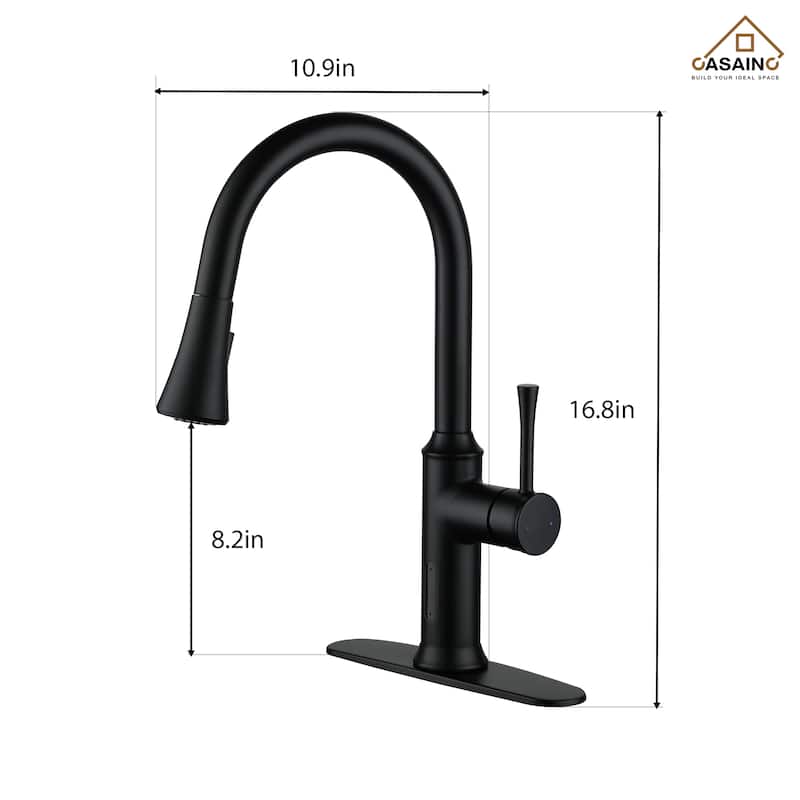 Smart Touchless Single Handle Pull-Down Sprayer Kitchen Faucet with Infrared Sensor and Smart Voice Control