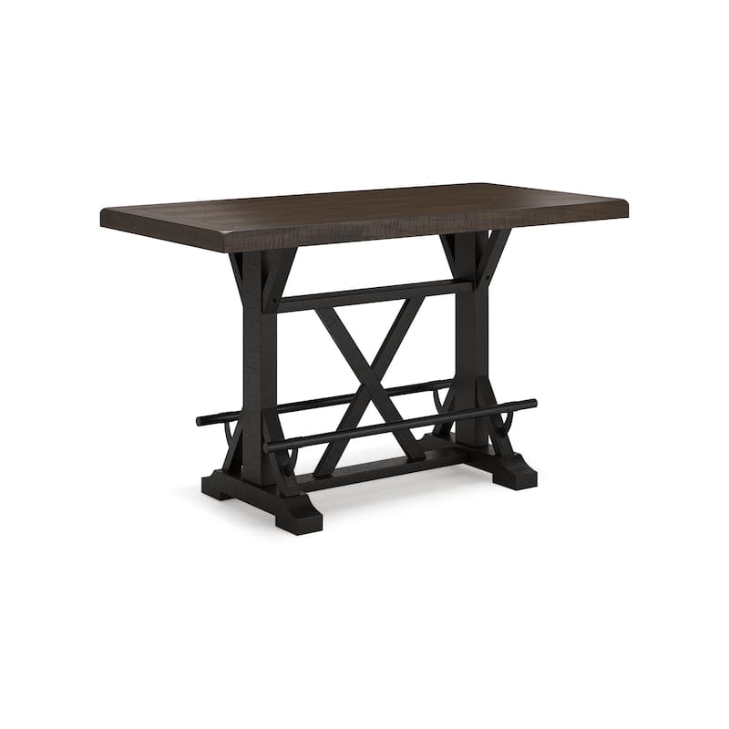 Signature Design by Ashley Valebeck Black/Brown Rectangular Dining Counter Table - 30"W x 60"D x 36"H