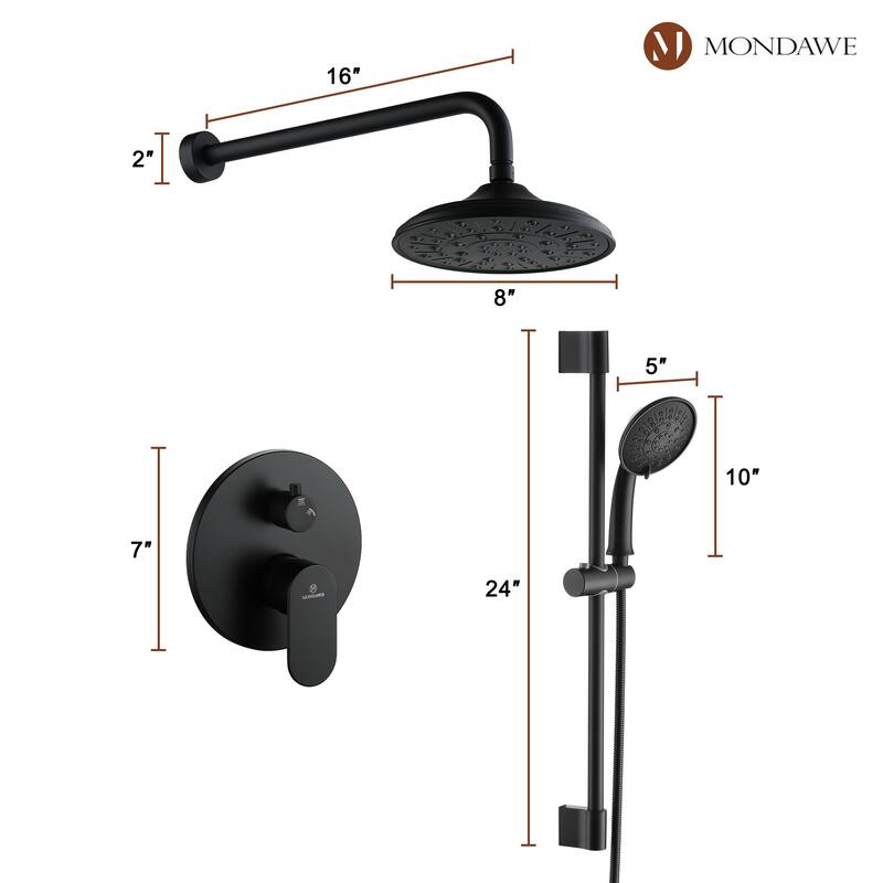 Retro Series 8 in. Rain Wall Mount Dual Shower Heads with 1.8 GPM