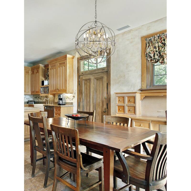 Royce Edge 6-Light Polished Nickel Chandelier