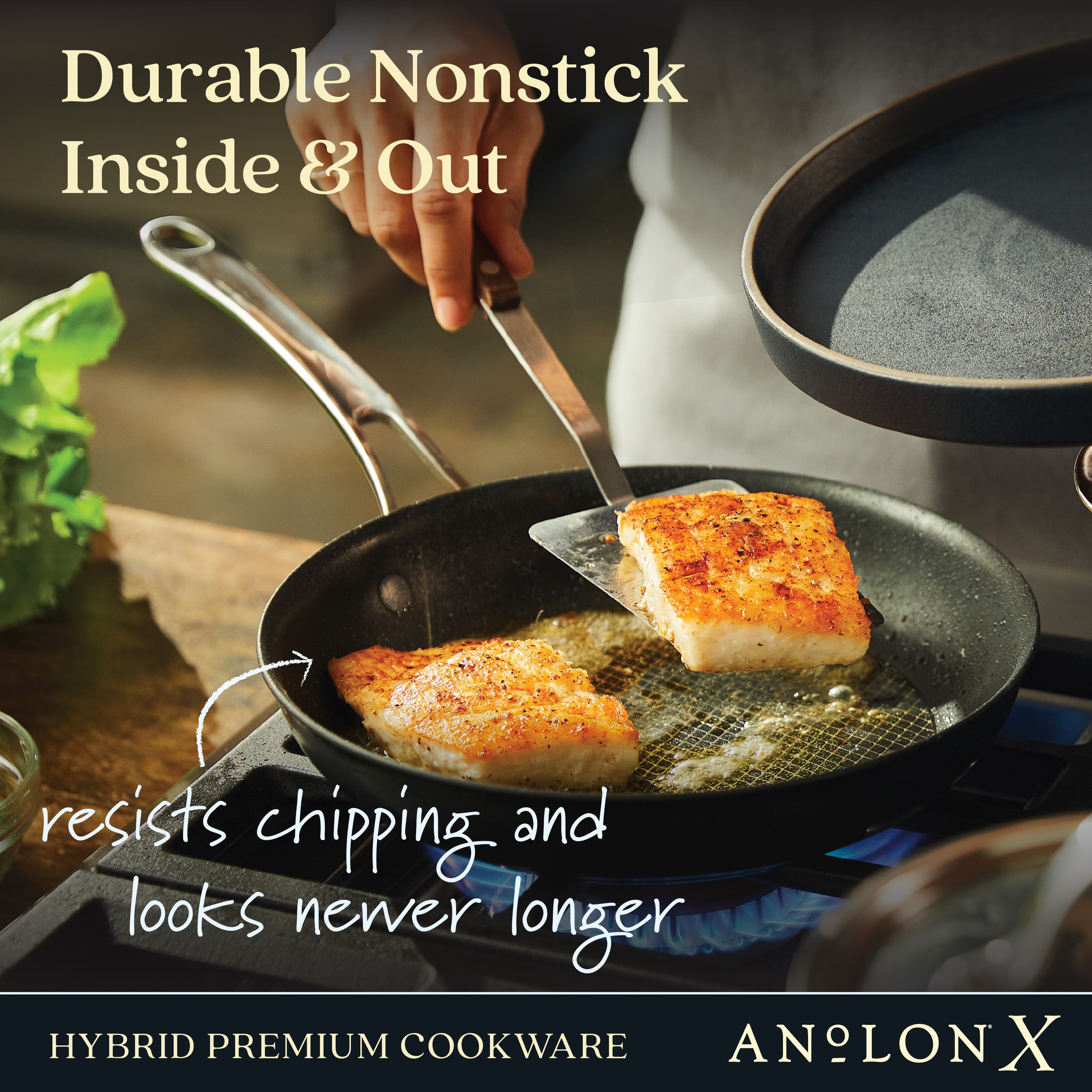Anolon X Hybrid Nonstick Induction Frying Pan With Helper Handle, 12-Inch,  Charcoal Gray - Bed Bath & Beyond - 37910973