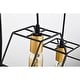 preview thumbnail 9 of 8, Berenice 33 Inch Clean Modern Industrial Style Matte Black and Satin Gold Finish Ceiling Lighted Chandelier 5-Light - N/A