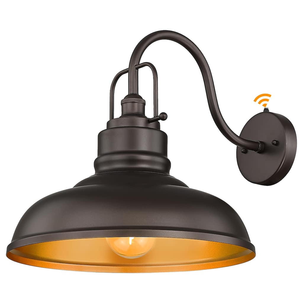 18 Inch Gooseneck Wall Light, Dusk to Dawn Barn Light