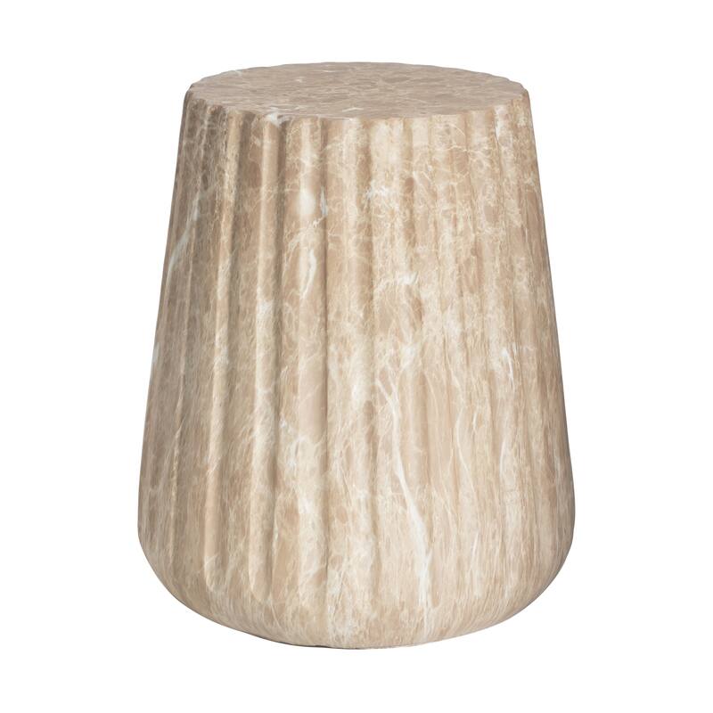 Outdoor Cleme Carved Side Table, Gold - 18.19