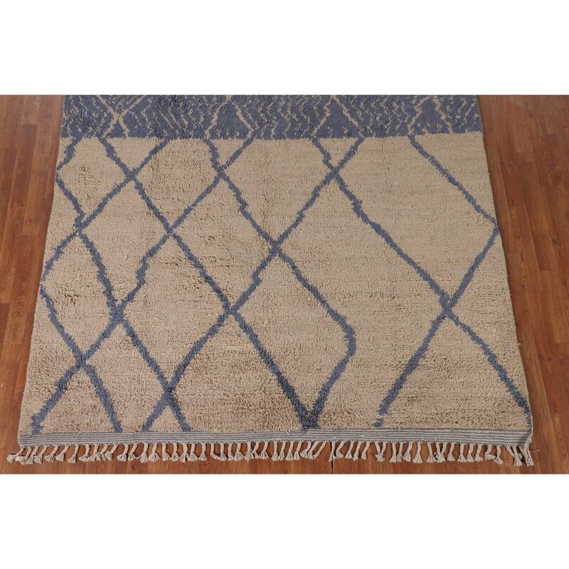 Plush Moroccan Oriental Area Rug Handmade Wool Carpet - 7'0" x 10'6"