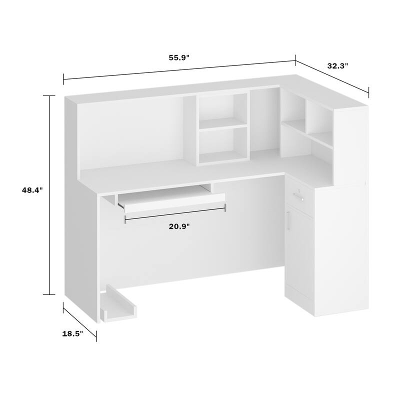 FUFU&GAGA 3 Drawers L-shaped executive desk For Home and Office
