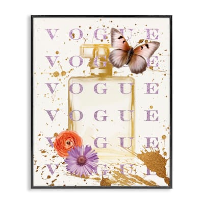 Stupell Butterfly & Floral Perfume Framed Giclee Art Design By Susan Arnot