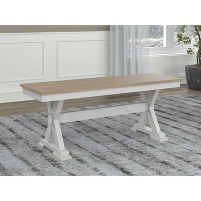 Signature Design by Ashley Westlinport White/Brown 48" Dining Bench - 48" W x 16" D x 19" H