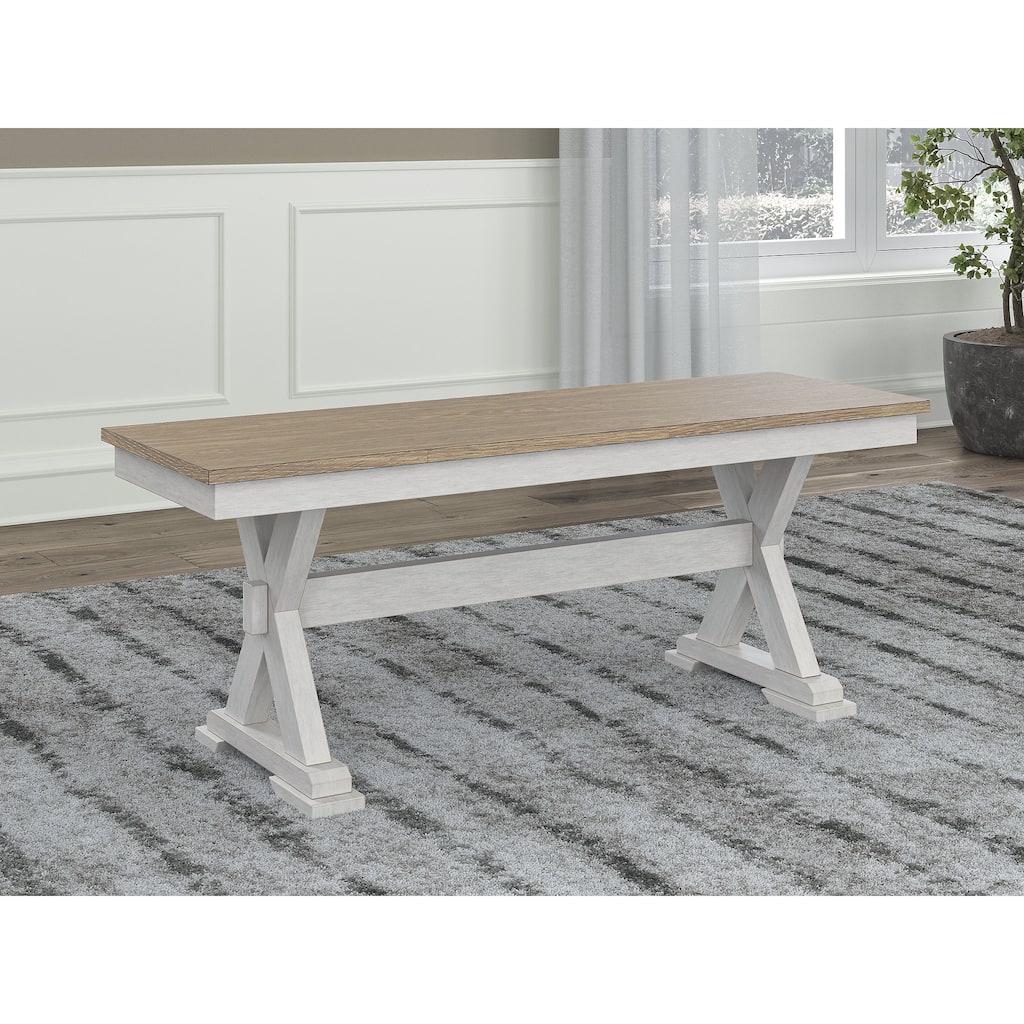 Signature Design by Ashley Westlinport White/Brown 48" Dining Bench - 48" W x 16" D x 19" H