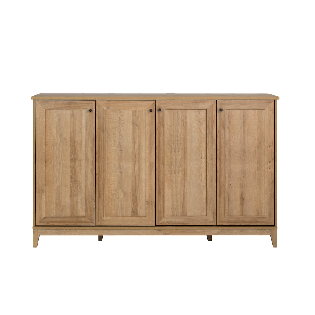 Prepac Yaletown 4 Panel Door 60"W Console Table with Storage, Storage Cabinet with Doors and Shelves, Sideboard Storage Cabinet