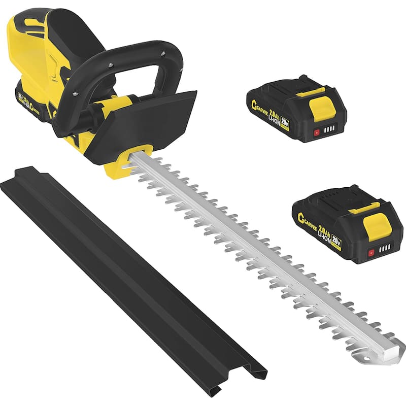 Electric Cordless Hedge Trimmer, Handheld Bush Trimmers for Gardening, Lawns - Yellow