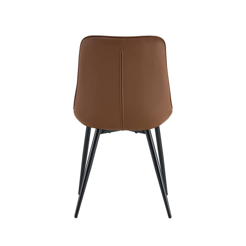 Modern Mesh PU Leather Kitchen Dining Chair with Cushion, Backrest, Metal Legs for Dining Room Kitchen Living Room Bedroom