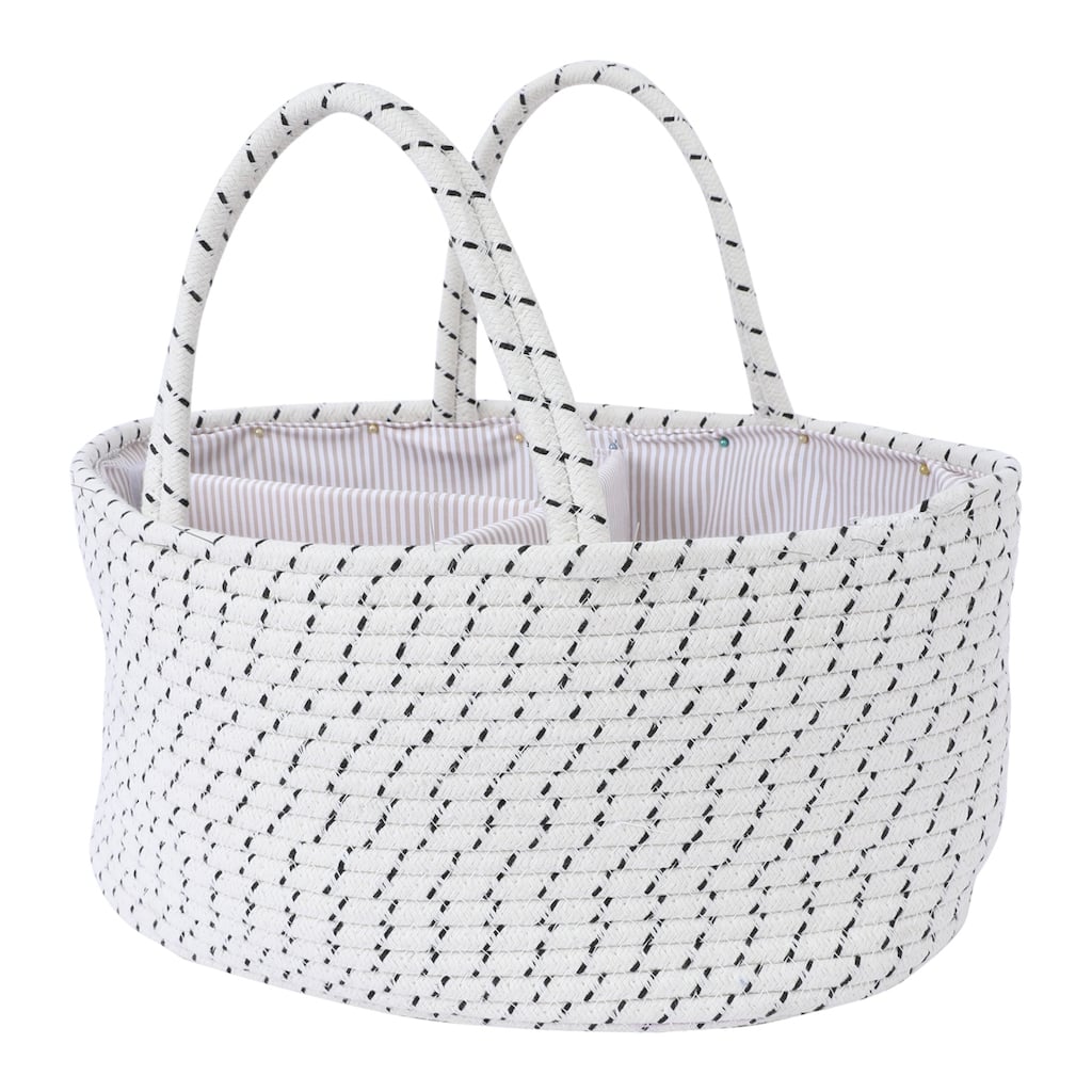 1 Pack Woven Storage Basket, Shelf Closet Storage Bin, Organizer Bin - White