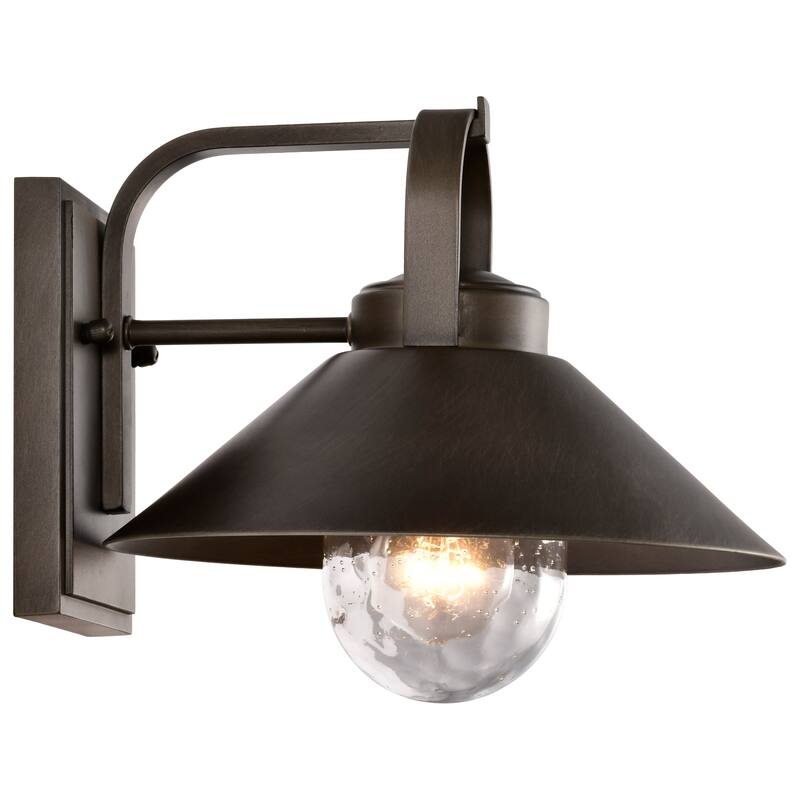 Ridge Medium Outdoor Lantern Bronze Finish Clear Seeded Glass