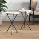 preview thumbnail 1 of 5, Los Feliz Outdoor Round Portable Foldable Acacia Wood Side Table (Set of 2) by Christopher Knight Home Grey