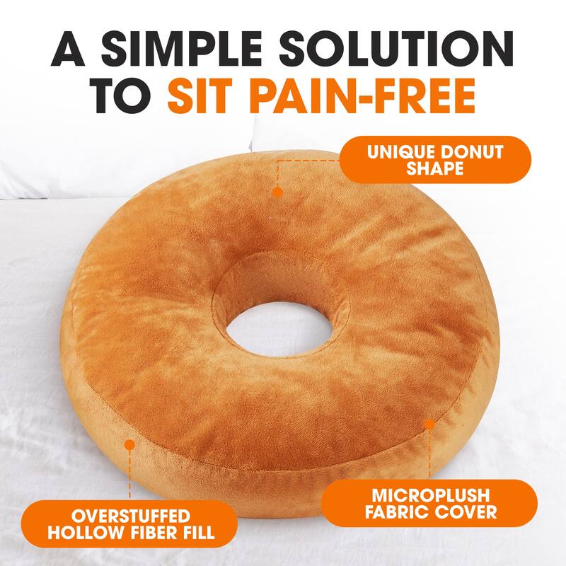 Cheer Collection Super Soft Round Donut Pillow - Assorted Colors