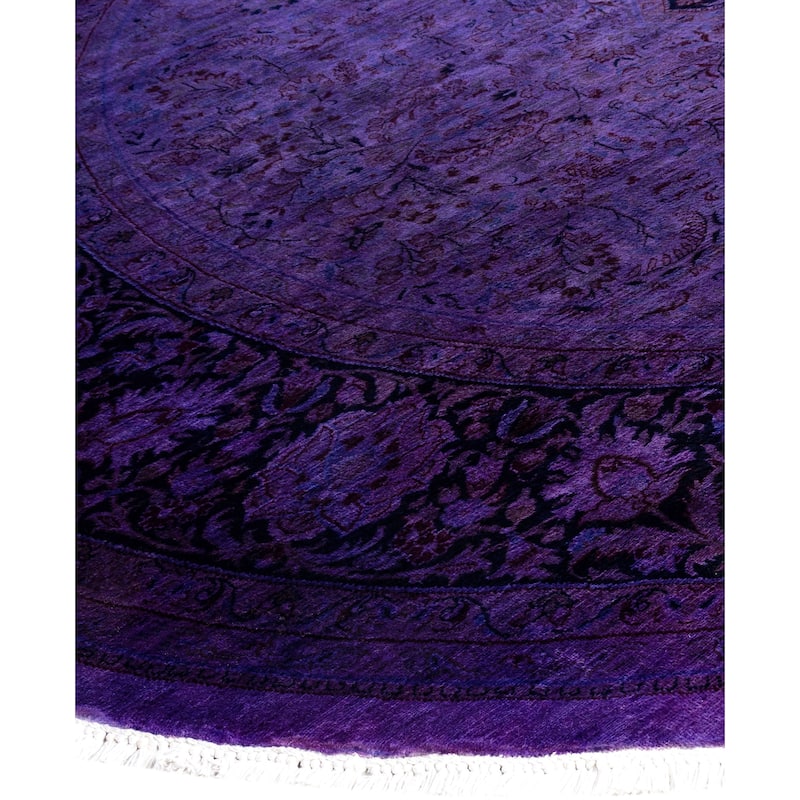 Overdyed One-of-a-Kind Hand-Knotted Area Rug - Purple - 8' 7" x 8' 9"